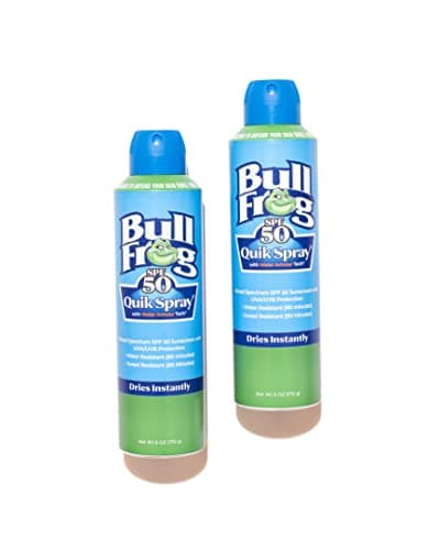 Bullfrog Quik Spray Sunscreen SPF 50, Broad Spectrum Moisturizing, 2 Pack