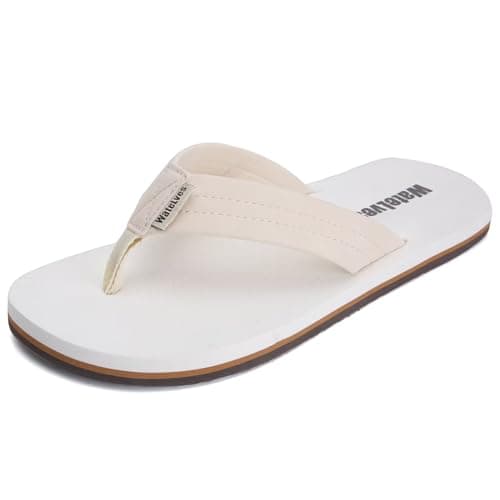 WateLves Men's Arch Support Flip-Flops for Summer Beach Pool Showers
