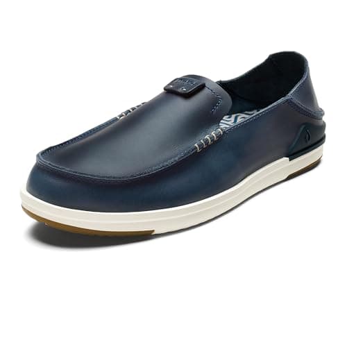 OLUKAI Kakaha Men's Slip-On Leather Sneakers with Gel Insert & Wet Grip Rubber