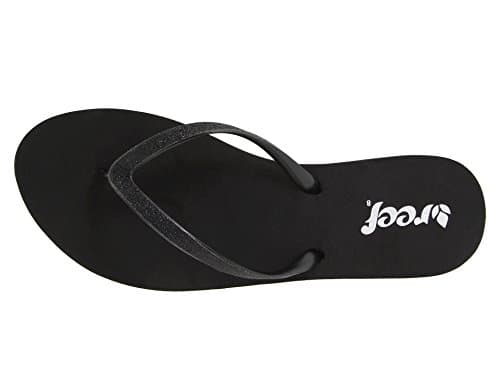 REEF Women's Stargazer Glitter Flip Flops | Soft Cushion, Waterproof (5 M US, Black)