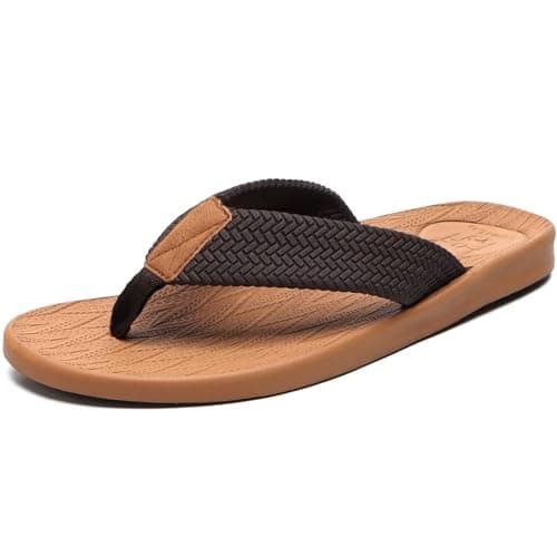 KuaiLu Mens Arch Support Summer Beach Flip FlopsComfortable Yoga Slippers