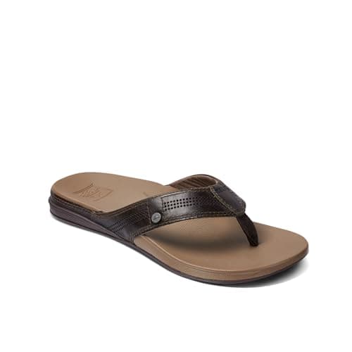REEF Men's Lux Flip Flop, Ultra Soft Footbed, Full Grain Leather
