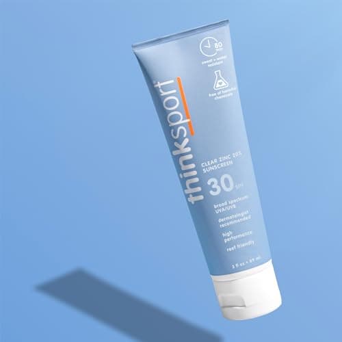 Thinksport Clear Zinc SPF 30, Water Resistant, Reef Safe Sunscreen