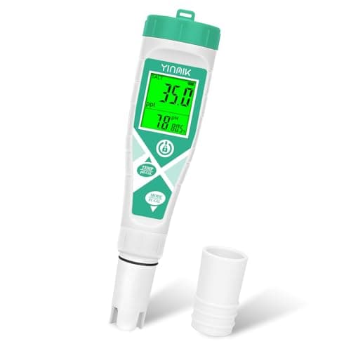Salt pH Tester for Aquariums, Pools, and Hydroponics 5-in-1 TDS EC Salinity Meter