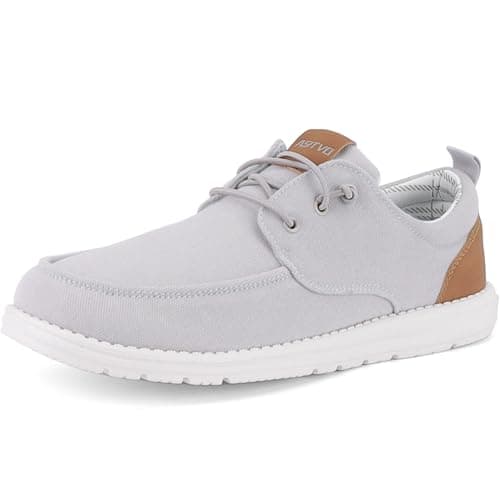 ASITVO Men's Wide Fit Canvas Loafers Casual Walking Shoes