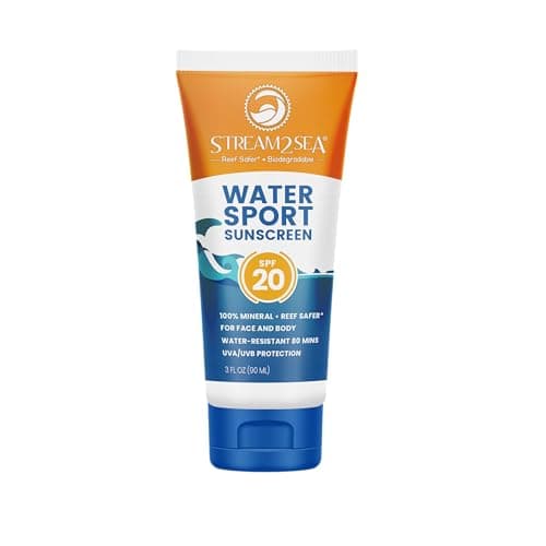 Stream2Sea Biodegradable SPF 30 Sunscreen - Reef Safe, Non-Greasy & Moisturizing, 3 Fl oz