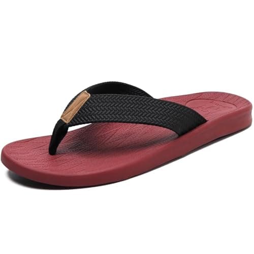 KuaiLu Mens Arch Support Summer Beach Flip FlopsComfortable Yoga Slippers