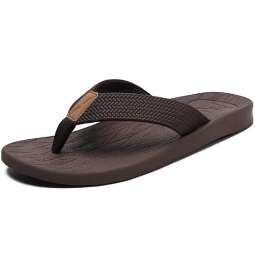 KuaiLu Mens Arch Support Summer Beach Flip FlopsComfortable Yoga Slippers