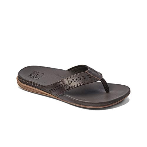 REEF Men's Lux Flip Flop, Ultra Soft Footbed, Full Grain Leather