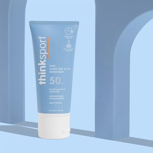 Thinksport Clear Zinc Oxide SPF 50 Sunscreen, 2 Fl Oz, Reef Safe