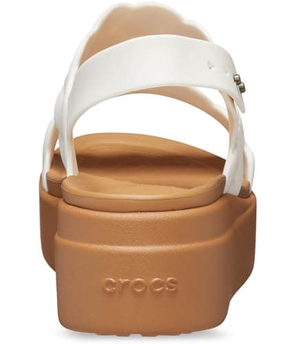 Crocs Women's Brooklyn Low Wedge Sandal, Chalk Woven, Size 7