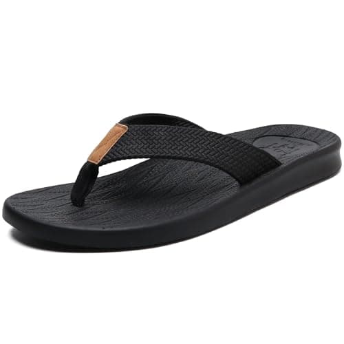 KuaiLu Mens Arch Support Summer Beach Flip FlopsComfortable Yoga Slippers