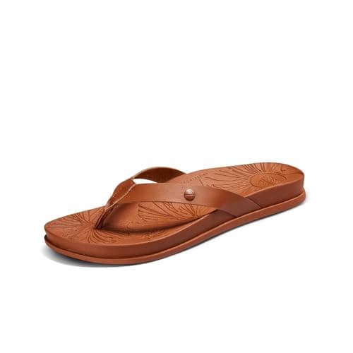 REEF Cushion Porto Cruz Women's Flip Flop, Soft Arch Support Sandal, Cocoa, 7