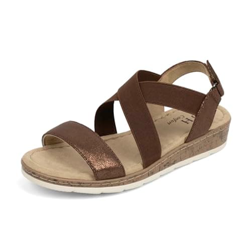 VJHComfort Women's Slip-On Elastic Ankle Strap Slingback Sandals