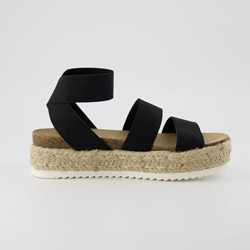 CUSHIONAIRE Women's Mandy Cork Espadrille Platform Sandal - Strappy Wedge