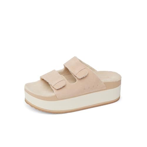 REEF Ojai Ciara Women's Platform Slide, Faux Fur Footbed