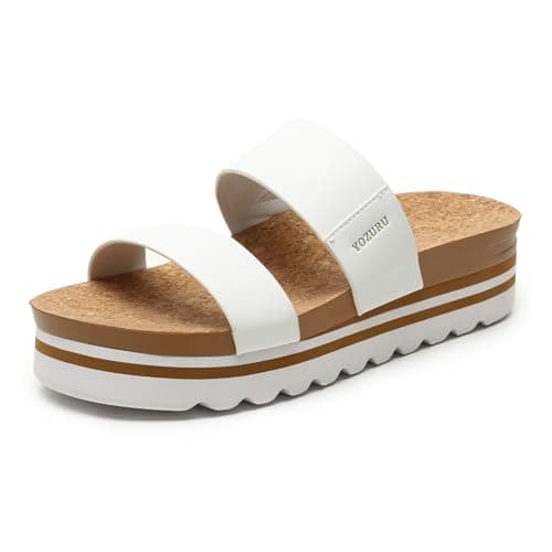 Yozuru Women's Arch Support Platform Sandals Cushion Wedge Beach Shoes
