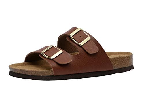 CUSHIONAIRE Lane Cork Footbed Sandals for Women – Comfortable Slip-OnSlides with Suede & Arch Support