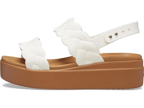 Crocs Women's Brooklyn Low Wedge Sandal, Chalk Woven, Size 7