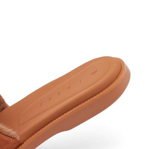 REEF Arrianah Women's Cozy Slide Sandal, Full Grain Leather & Soft Faux Fur Lined