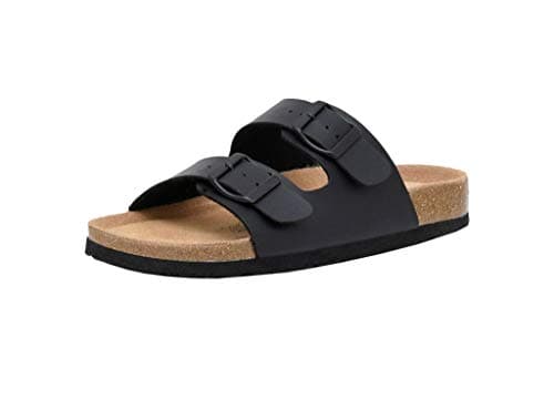 CUSHIONAIRE Lane Cork Footbed Sandals for Women – Comfortable Slip-OnSlides with Suede & Arch Support