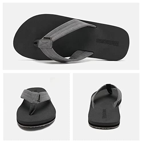 WateLves Men's Arch Support Flip-Flops for Summer Beach Pool Showers
