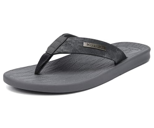 KuaiLu Mens Arch Support Summer Beach Flip FlopsComfortable Yoga Slippers