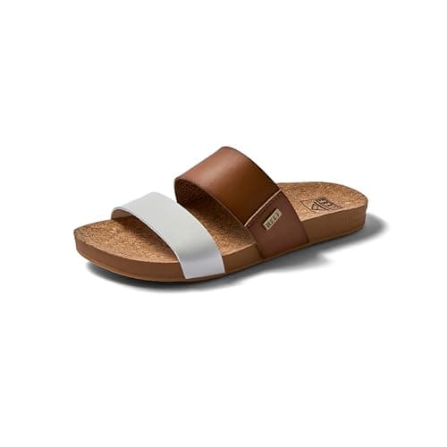 REEF Women's Vista Slide Sandal, Vegan Leather Strap