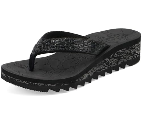 ONCAI Women's Rhinestone Flip Flops for Summer Comfort and Style