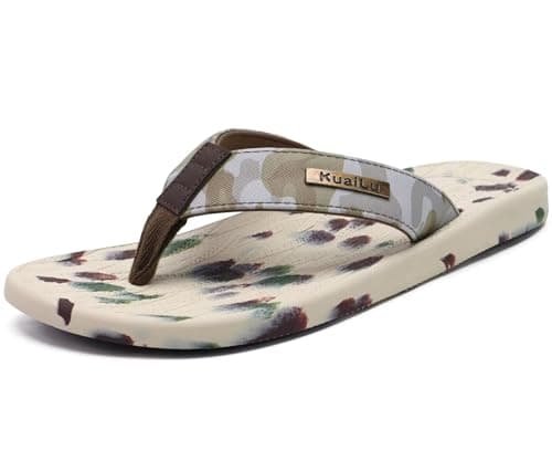 KuaiLu Mens Arch Support Summer Beach Flip FlopsComfortable Yoga Slippers