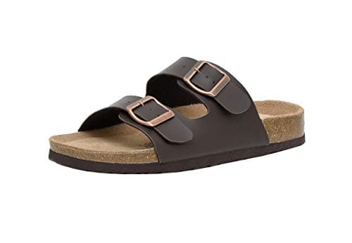 CUSHIONAIRE Lane Cork Footbed Sandals for Women – Comfortable Slip-OnSlides with Suede & Arch Support