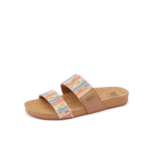 REEF Women's Vista Slide Sandal, Vegan Leather Strap