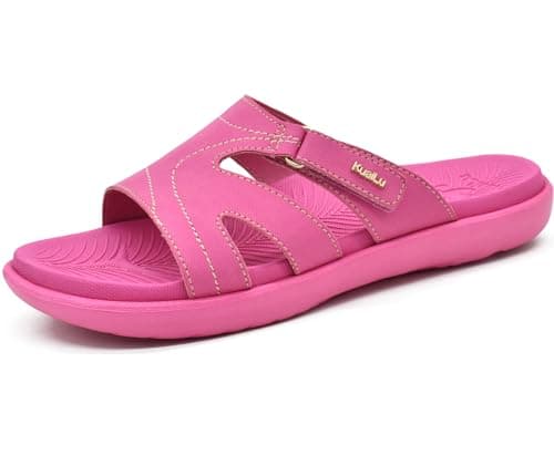 KuaiLu Women's Fashion Orthotic Yoga Mat Slides with Arch Support