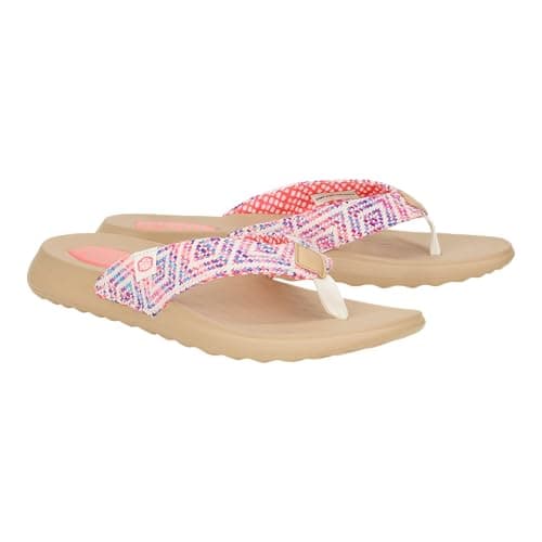 Hey Dude Christi Flip Women's Baja Blue/Pink/Multi Size 5 Sandals
