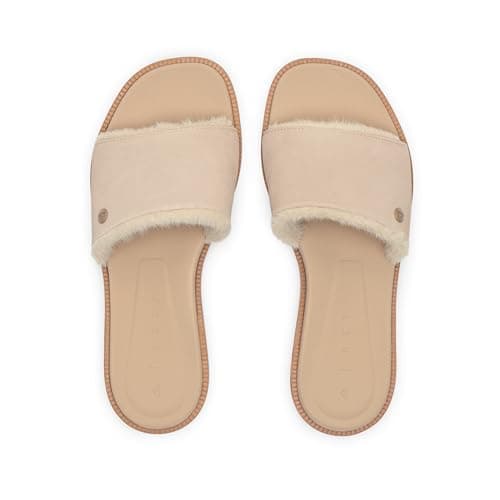 REEF Arrianah Women's Cozy Slide Sandal, Full Grain Leather & Faux Fur Lined