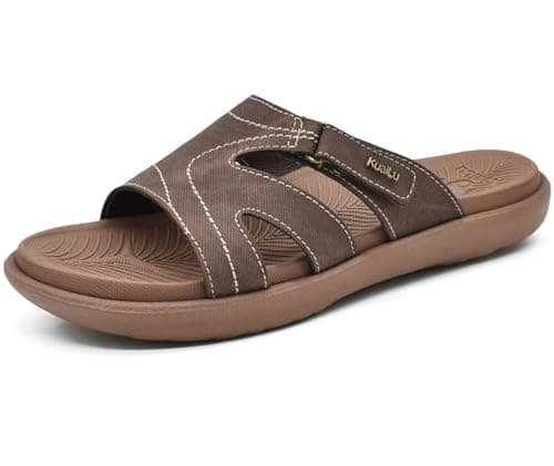 KuaiLu Women's Fashion Orthotic Yoga Mat Slides with Arch Support