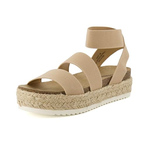 CUSHIONAIRE Women's Mandy Cork Espadrille Platform Sandal - Strappy Wedge