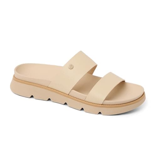 REEF Womens Vista Luxe Thea Platform Sandal, Vegan Leather Strap, Ultra Cushion Footbed for Comfort-Conscious Women, Everyday Wear, Travel and Work