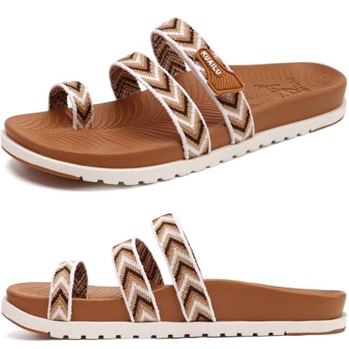 KuaiLu Women's Lightweight Comfort Slides with Arch Support