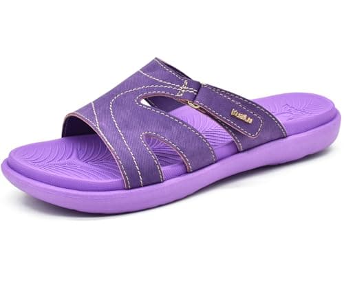 KuaiLu Women's Fashion Orthotic Yoga Mat Slides with Arch Support