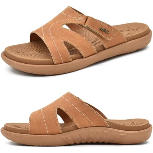 KuaiLu Women's Fashion Orthotic Yoga Mat Slides with Arch Support