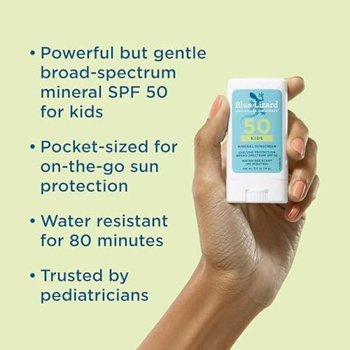 Blue Lizard Mineral Sunscreen Stick SPF 50+ UVA/UVB Protection, Water Resistant, Fragrance Free