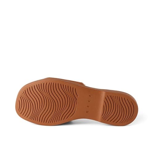 REEF Arrianah Women's Cozy Slide Sandal, Full Grain Leather & Soft Faux Fur Lined