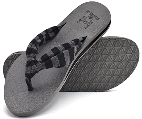 KuaiLu Arch Support Yoga Mat Thong Sandals for WomenComfortable Summer Beach Walking