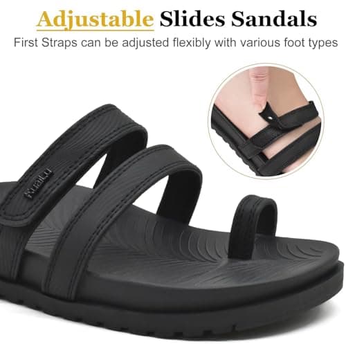 KuaiLu Women's Lightweight Comfort Slides with Arch Support