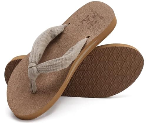 KuaiLu Arch Support Yoga Mat Thong Sandals for WomenComfortable Summer Beach Walking