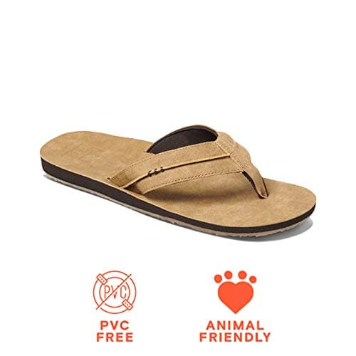 REEF Marbea Men's Flip Flop Sandal, Vegan Leather Straps, Supportive Footbed