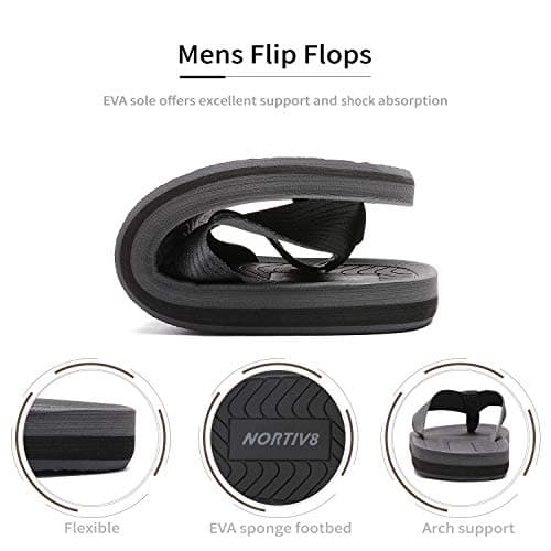 NORTIV 8 Men's Comfortable Light Weight Flip Flops