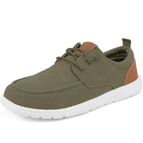 ASITVO Men's Wide Fit Canvas Loafers Casual Walking Shoes