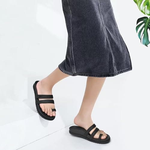 KuaiLu Women's Lightweight Comfort Slides with Arch Support